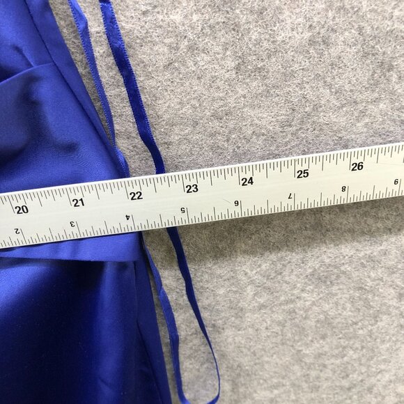 Talbots Satin Sheath Dress Womens 14W-16W Royal Blue Sleeveless Drape Formal - Picture 8 of 11